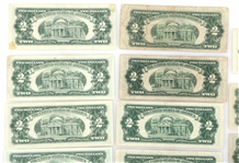 1928-1963 US $2 RED SEAL BANK NOTES 
