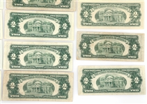 1928-1963 US $2 RED SEAL BANK NOTES 