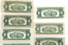 1928-1963 US $2 RED SEAL BANK NOTES 