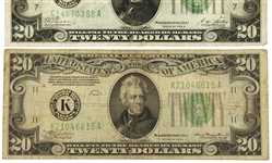 1928-1934 US $20 FEDERAL RESERVE BANK NOTES