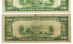 1928-1934 US $20 FEDERAL RESERVE BANK NOTES