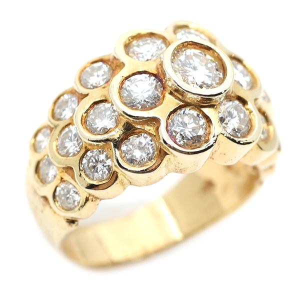 18K YELLOW GOLD 1.8 CTW DIAMOND COCKTAIL RING