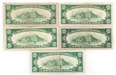 1934 US $10 BLUE SILVER CERTIFICATE NOTES 