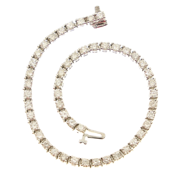 14K WHITE GOLD 5.39 CTW DIAMOND TENNIS BRACELET
