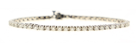 14K WHITE GOLD 5.39 CTW DIAMOND TENNIS BRACELET