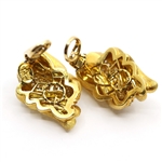 HENRY DUNAY 18K YELLOW GOLD & DIAMOND CLIP-ON EARRINGS