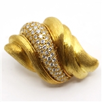 HENRY DUNAY 18K YELLOW GOLD & DIAMOND CLIP-ON EARRINGS