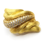 HENRY DUNAY 18K YELLOW GOLD & DIAMOND CLIP-ON EARRINGS