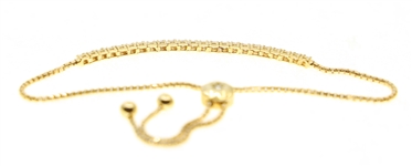 18K GOLD 0.72 CTW DIAMOND RIVIERA STYLE TENNIS BRACELET