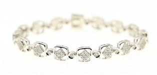 14K WHITE GOLD 1.30 CTW DIAMOND BRACELET