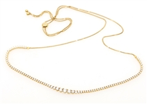 18K YELLOW GOLD 3.84 CTW GRADUATED DIAMOND NECKLACE