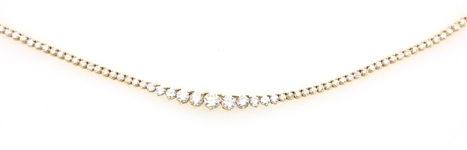 18K YELLOW GOLD 3.84 CTW GRADUATED DIAMOND NECKLACE