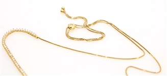 18K YELLOW GOLD 3.84 CTW GRADUATED DIAMOND NECKLACE