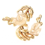 14K YELLOW GOLD DIAMOND & CUBIC ZIRCONIA EARRINGS