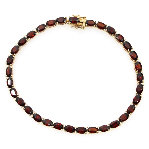 14K YELLOW GOLD GARNET FASHION BRACELET
