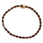 14K YELLOW GOLD GARNET FASHION BRACELET