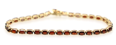 14K YELLOW GOLD GARNET FASHION BRACELET