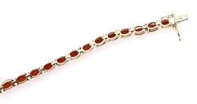 14K YELLOW GOLD GARNET FASHION BRACELET