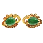 14K YELLOW GOLD JADE EARRINGS