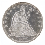 1875 US SILVER SEATED LIBERTY 50C HALF DOLLAR COIN