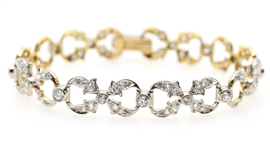 22K GOLD TWO-TONE 2.7 CTW DIAMOND BRACELET