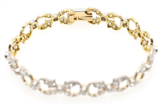 22K GOLD TWO-TONE 2.7 CTW DIAMOND BRACELET