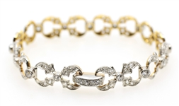 22K GOLD TWO-TONE 2.7 CTW DIAMOND BRACELET