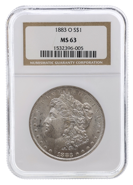 1883-O US SILVER MORGAN DOLLAR COIN NGC MS63