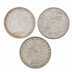 1879S 1880O & 1896P US SILVER MORGAN DOLLAR COINS