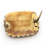 14K YELLOW GOLD VICTORIAN MOURNING BROOCHES
