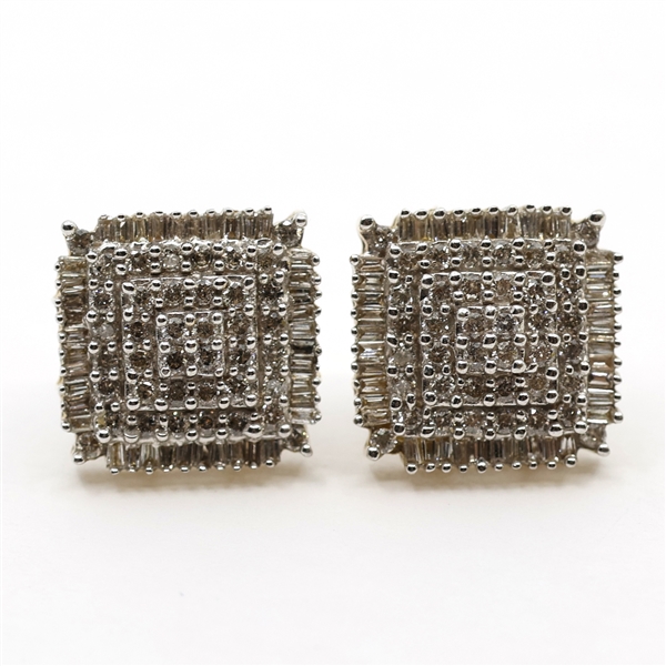 10K YELLOW GOLD 0.50 CTW DIAMOND CLUSTER EARRINGS
