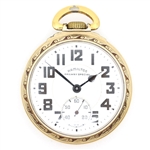 MENS HAMILTON WATCH CO. GOLD FILLED CASE POCKET WATCH