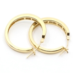 14K YELLOW GOLD 0.78 CTW DIAMOND HOOP EARRINGS