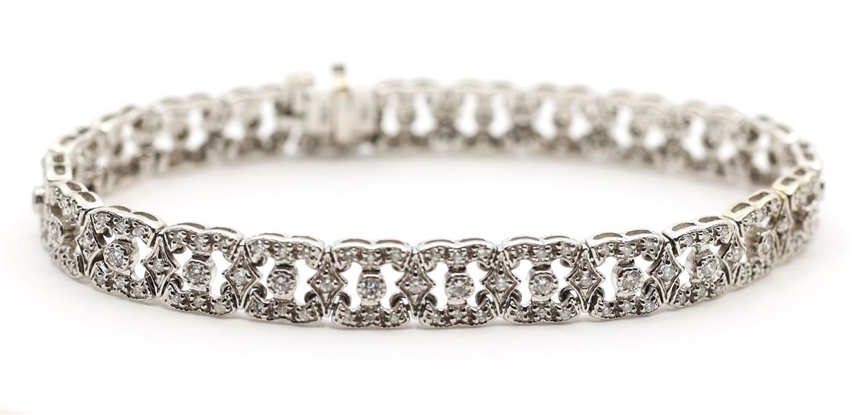 14K WHITE GOLD 2.4 CTW DIAMOND FASHION BRACELET