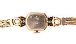 LADIES GRUEN 14K YELLOW GOLD & DIAMOND WRISTWATCH