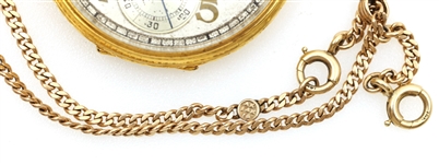 MEN'S WALTHAM 14K YELLOW GOLD POCKET WATCH WITH FOB 