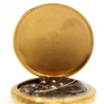 MEN'S WALTHAM 14K YELLOW GOLD POCKET WATCH WITH FOB 