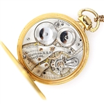 MEN'S WALTHAM 14K YELLOW GOLD POCKET WATCH WITH FOB 