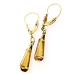 14K YELLOW GOLD CITRINE DROP EARRINGS
