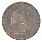 1873-P CLOSED 3 US SILVER SEATED LIBERTY 50C COIN