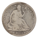 1873-CC US SILVER SEATED LIBERTY HALF DOLLAR COIN