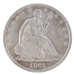 1861-O US SILVER SEATED LIBERTY HALF DOLLAR COIN