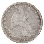 1846-P US SILVER SEATED LIBERTY 50C COIN TALL DATE