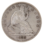 1859-S US SILVER SEATED LIBERTY HALF DOLLAR COIN