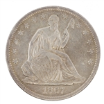 1867-S US SILVER SEATED LIBERTY 50C HALF DOLLAR COIN