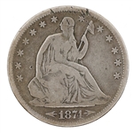 1874-S US SILVER SEATED LIBERTY 50C HALF DOLLAR COIN