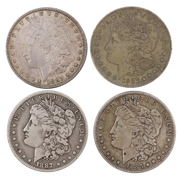 1885P, 1887O & 1887P US SILVER MORGAN DOLLAR COINS