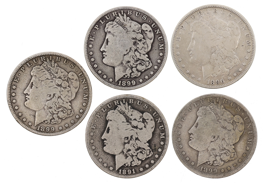 1891O 1896O & 1899O US SILVER MORGAN DOLLAR COINS