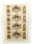 1800s $50 NEW ORLEANS CANAL BANK UNCUT SHEET 