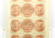 1800's $50 NEW ORLEANS CANAL BANK UNCUT SHEET 